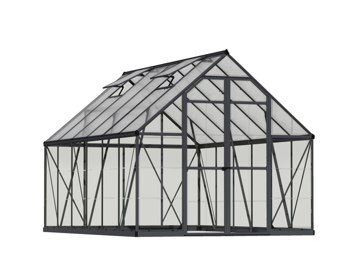 Växthus Balance 8,9 m² Mörkgrå Canopia by Palram